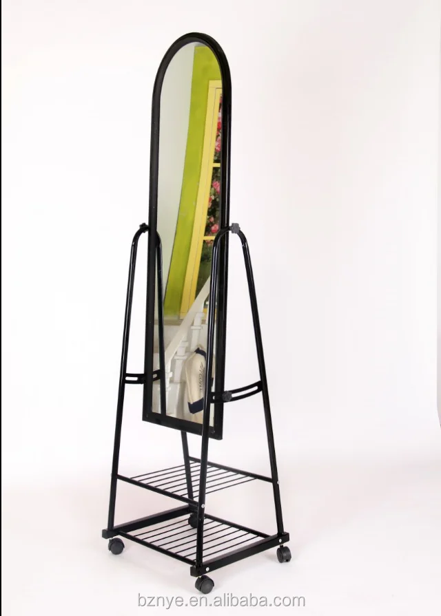 
Double Rack Dressing Mirror with Wheels 