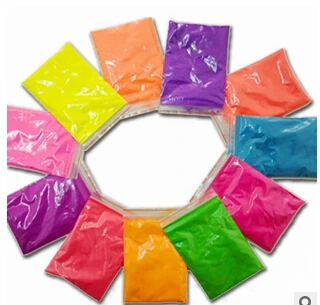 Mixed 5 colors Fluorescent Powder not Luminous Glow Powder 100g lot Phosphor Pigment Powder for Nail
