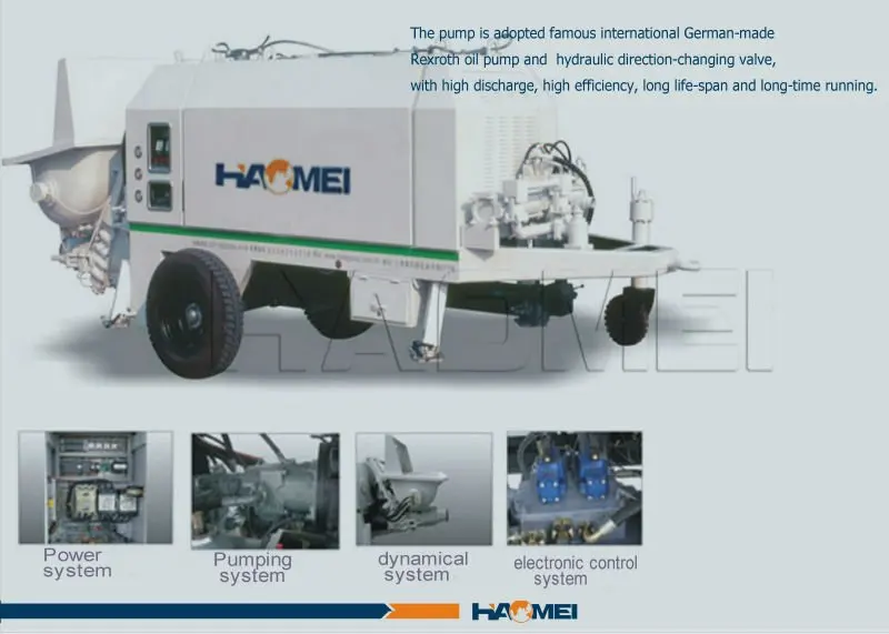 HBT90S1821-200 concrete pump machine and cost of electric trailer concrete pump
