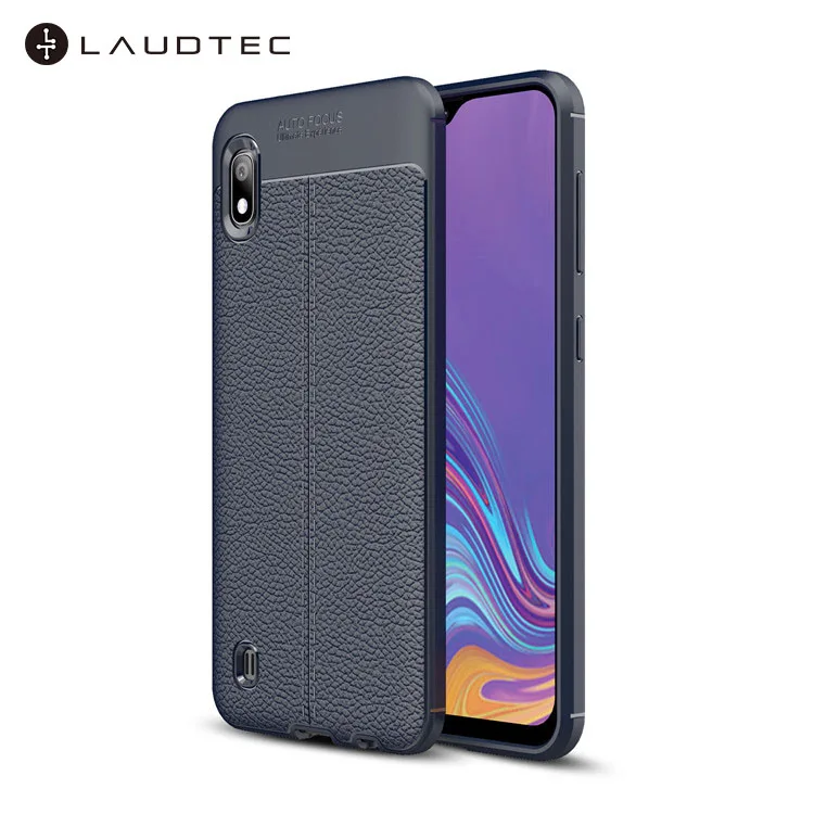 Premium Litchi Leather Pattern TPU Back Cover Case for Samsung Galaxy A10
