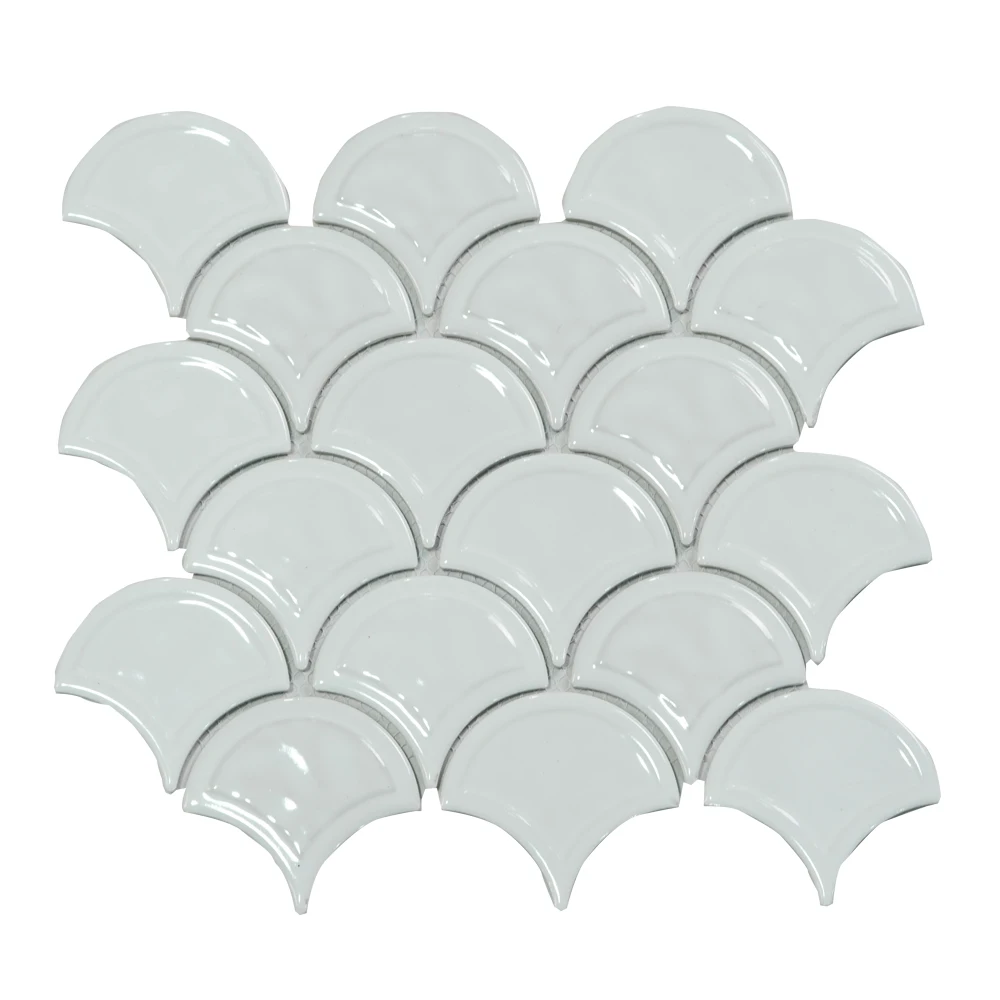 moroccan scallop fish scale ceramic mosaic tile ceramic backsplash for sale