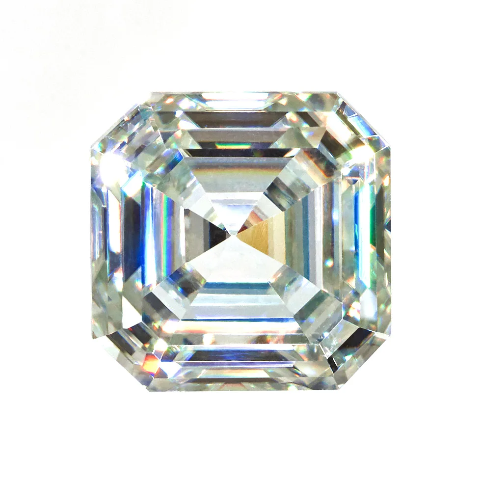 

GIGAJEWE Excellent Asscher Cut Gemstone Synthetic Moissanite Loose GH Color 5.3ct 9.5mm For Wedding Ring