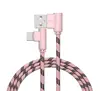 USB C data Cable Right Angle 2.4A Fabric braided fast charger data sync USB C Cable