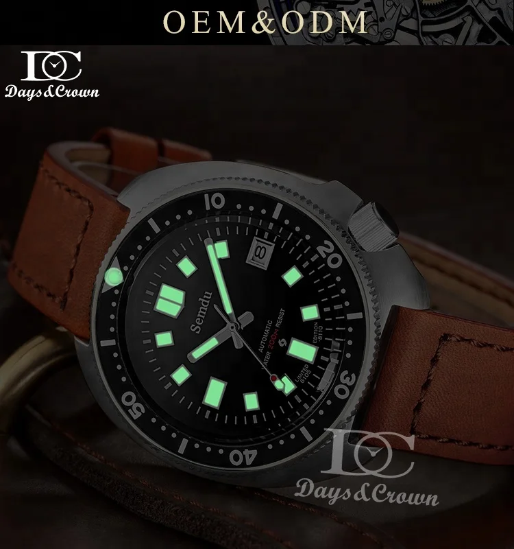 
new design vintage 6105 Japanese automatic movement 200 meter sport scuba mens automatic dive watch 
