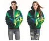 Ebay flashing fashion men's women's autumn and winter models green elements 3D wolf head hooded sweater DW-39