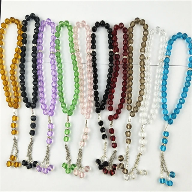 

free shipping Factory directly sale islamic Muslim Prayer Beads , 33pcs glass prayer beads, All colors