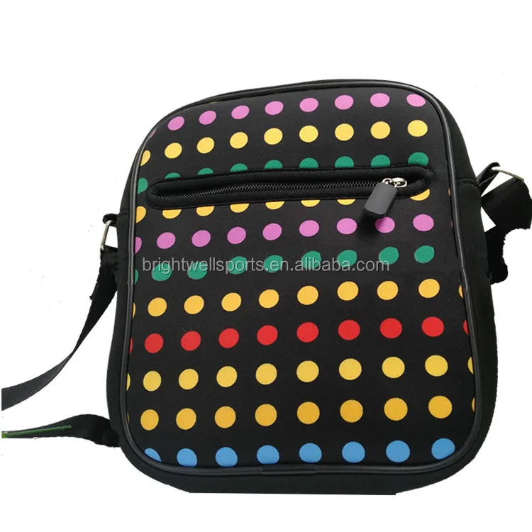 Multicolor Perforated Neoprene Sling Cross Body Bag For Women Ladies