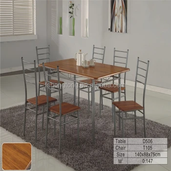 Cheap Wood Steel 6 Seater Dining Table And Chair Cherry Mdf Dining