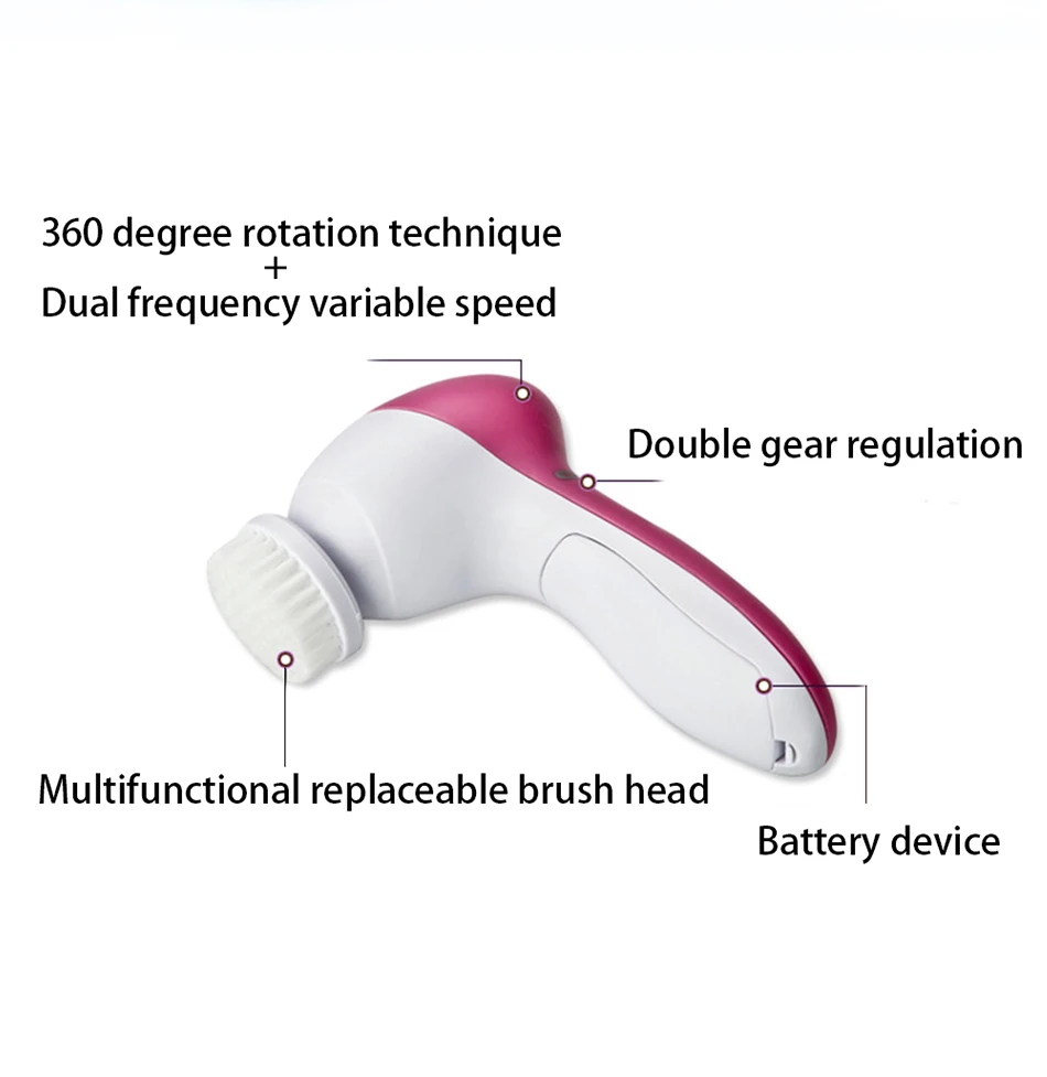 Facial Cleanser Machine Cleaning Skin Care Spin Brushes Vibrator