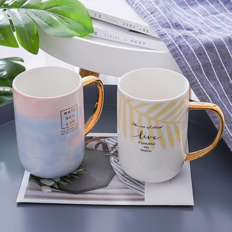 

Gold ceramic cup coffee cup creative student couple cup office mug