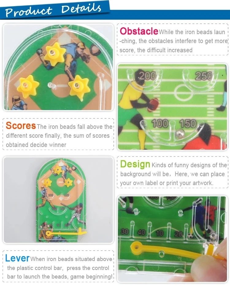 High Quality Plastic Mini Ball Bearing Kids Maze Board Games Pinball