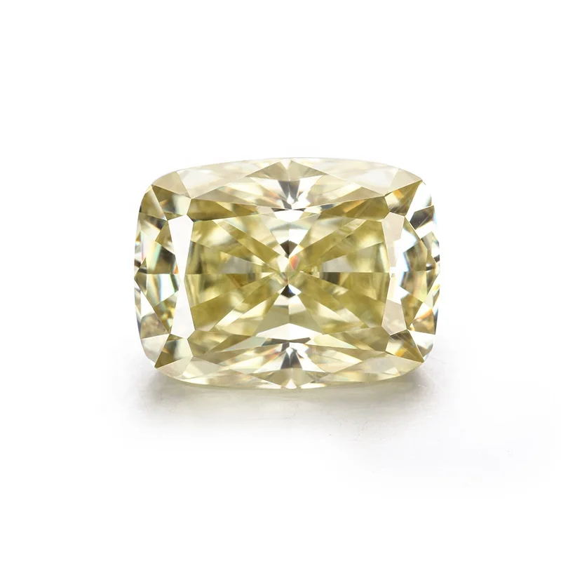 

Canary Yellow Moissanite colors Elongated Cushion Lab Created Gemstones