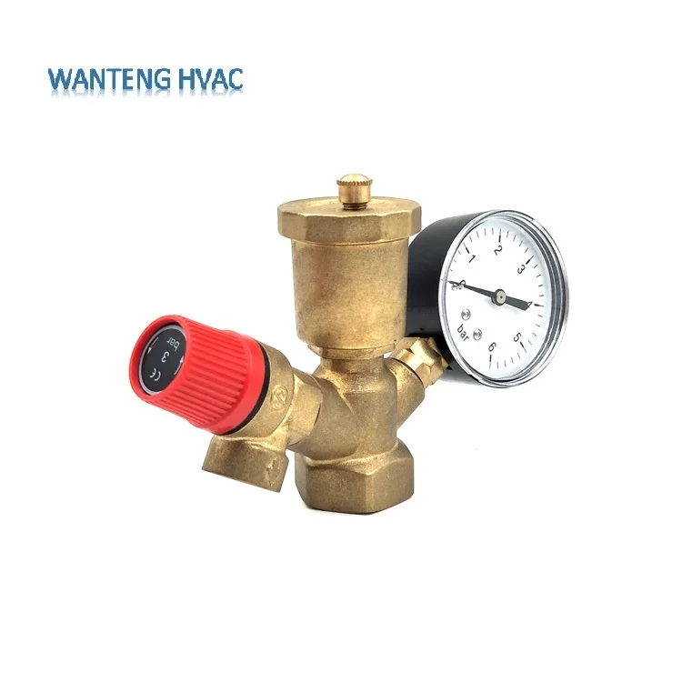 Trade Assurance Brass Boiler Valve 1 Inch With Manometer Safety Valve