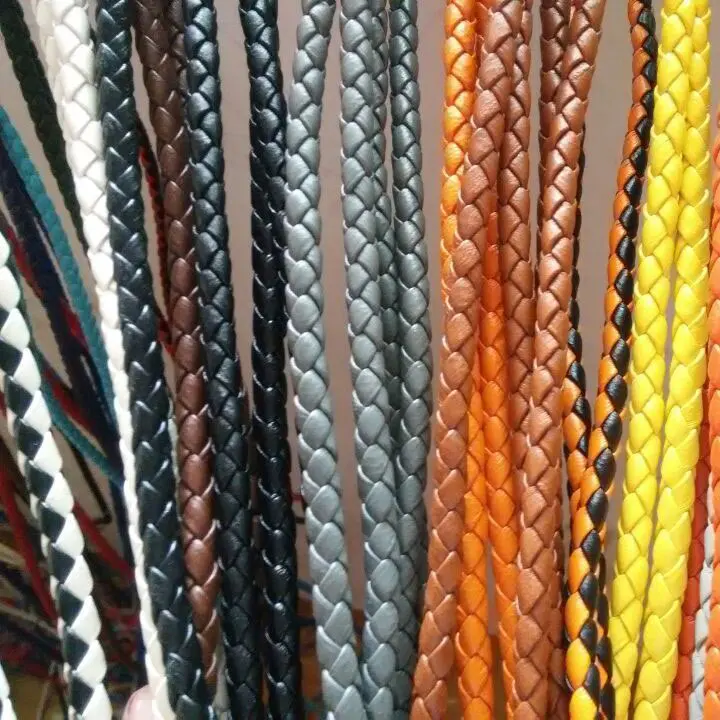 

Genuine Braided Flat Leather Cord for bracelet jewelry