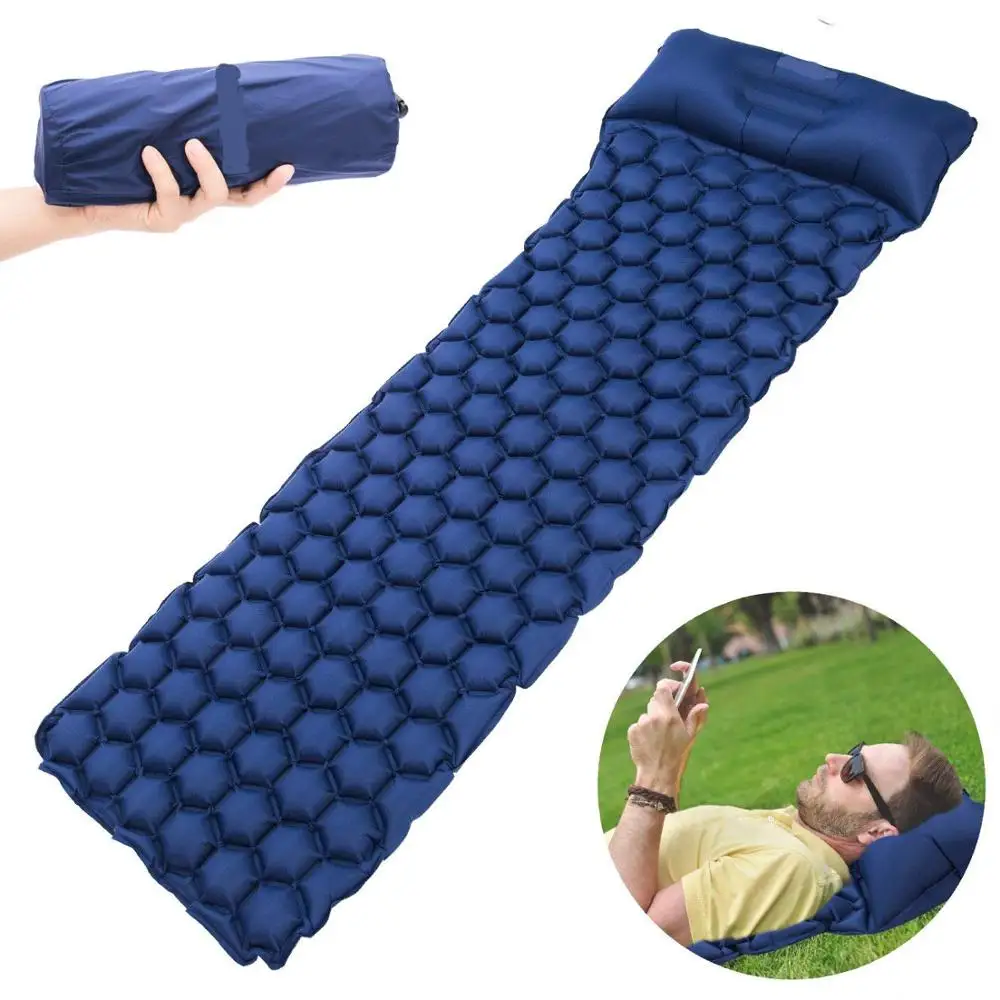 

inflatable ultralight sleeping pad TPU coating Comfortable Fabric inflating air mattress lightweight sleeping pad for camping, Orange;blue;green;dark green;customized