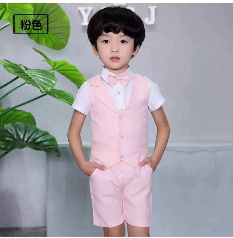 

Wholesale kids vest set children suit boys Short pants Suit summer clothes set, N/a