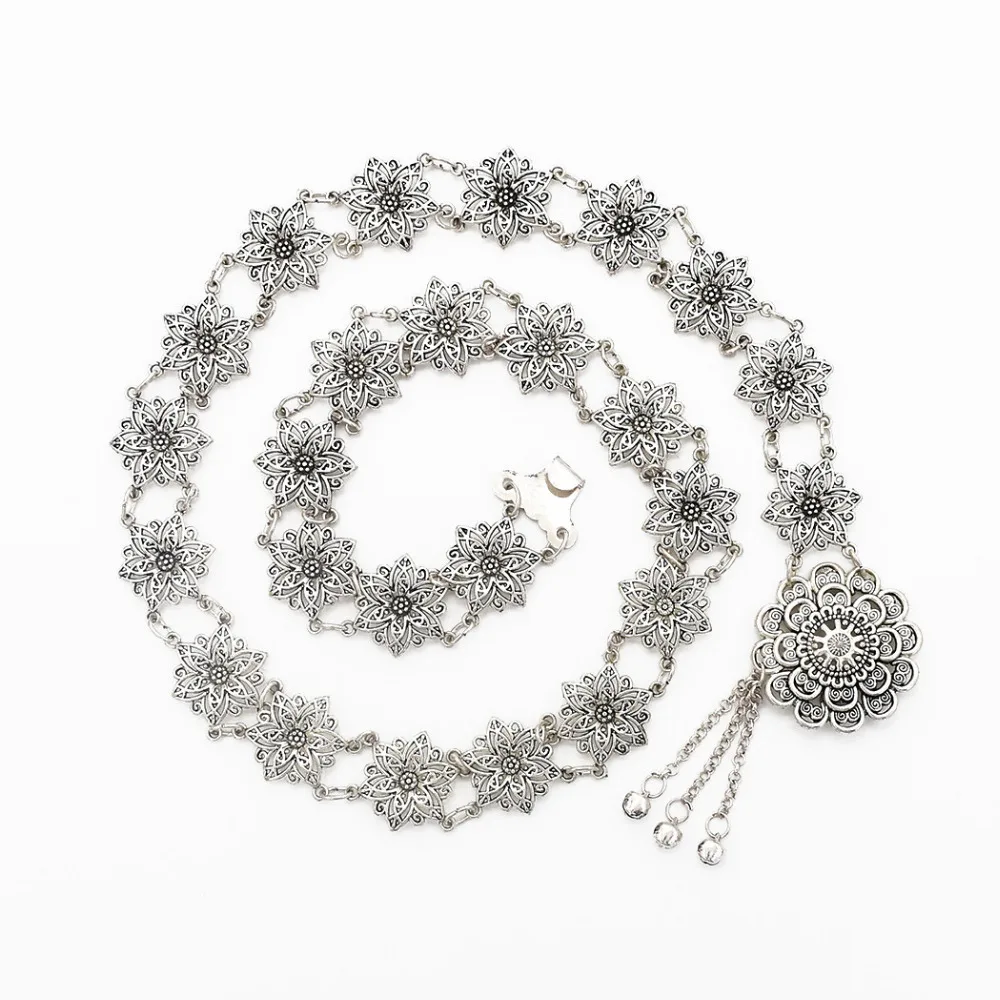 

Flower silver waist chain online waist chain jewelry new design waist chain