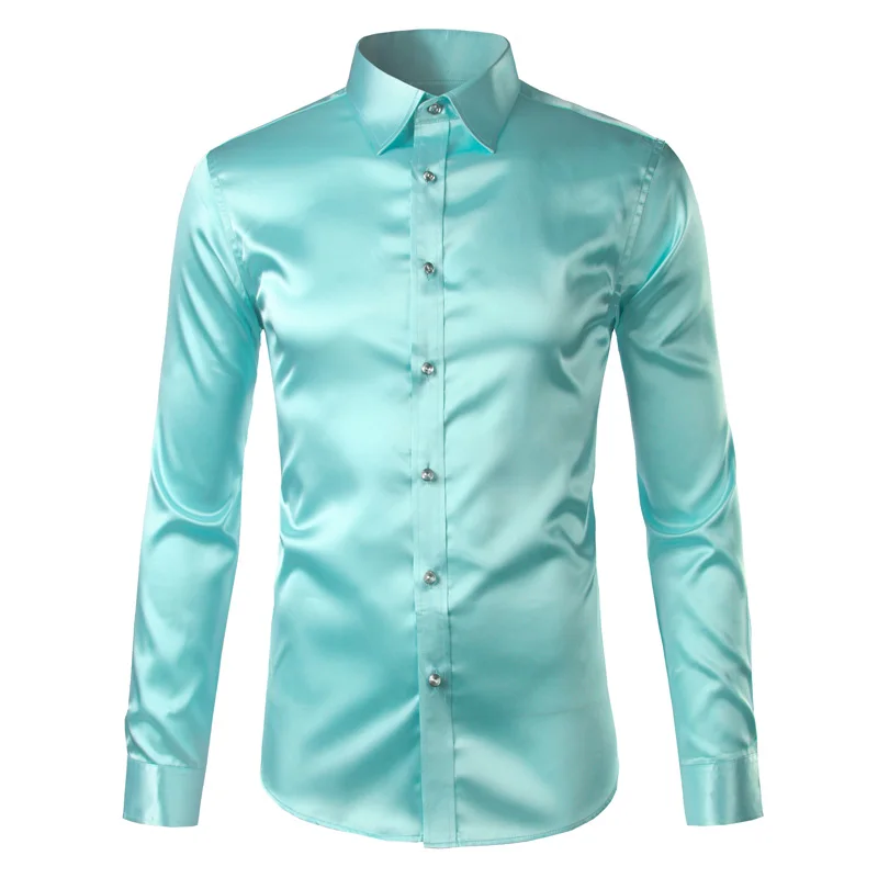 2019 Mens Silk Satin Dress Shirt Fashion Swallow Collar Long Sleeve Shirt  Men Wedding Shirt H0411 - Buy Custom Men Shirt,Fashion Long Sleeve