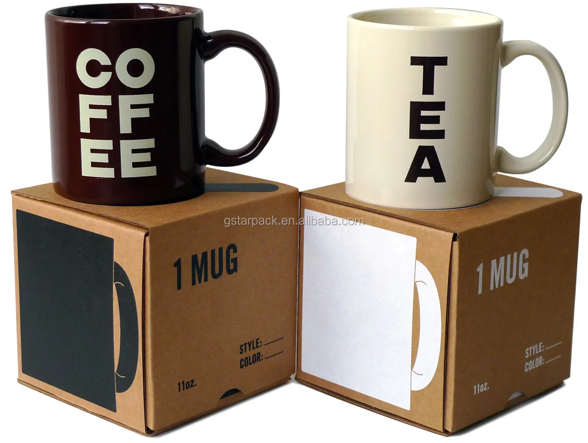 White Mug Box With Foam Support Personalized Slogan Ceramic Coffee Cup