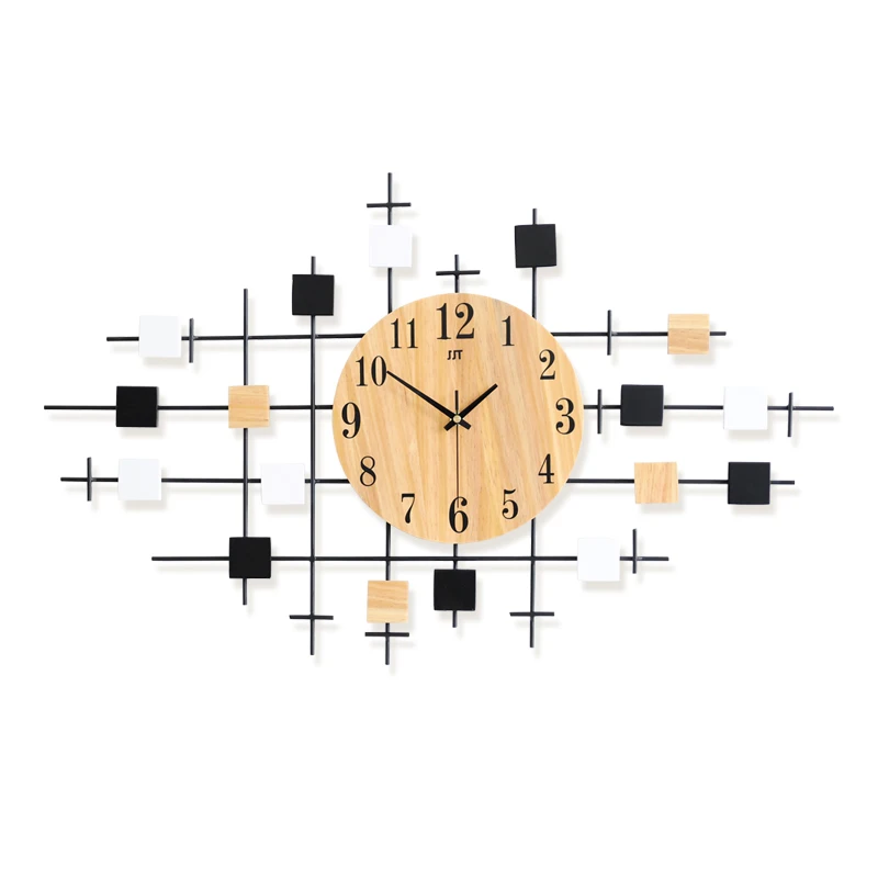 

Europe Latest Big Wooden Wall Clock Home Decoration Design Wall Art modern wall clock
