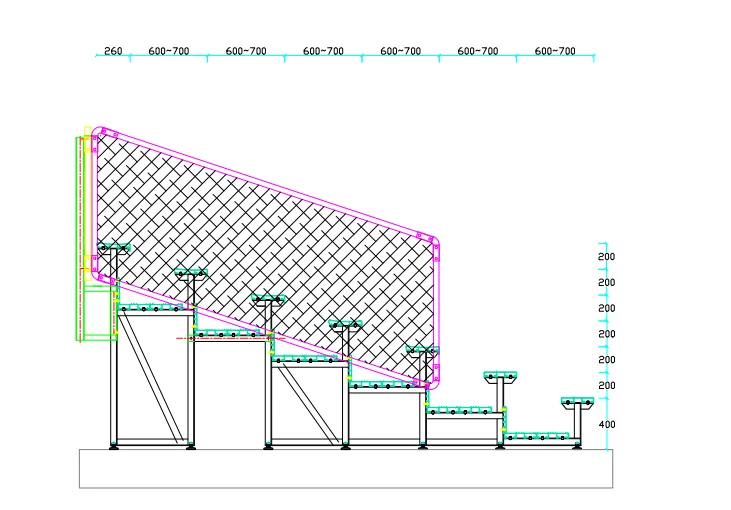 
2021 MC-7F handball stadium chair metal bleacher outdoor bleacher sports Aluminum bleachers 