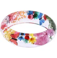 

Fashion Clear Resin Dried Flower Plant Bracelet Bangle Jewelry Handmade Gift