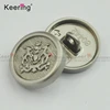 Round logo pattern shank metal button decoration with silver color for Jeans WBKC-199