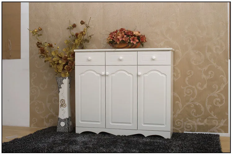 simple design customized solid wooden shoe cabinet