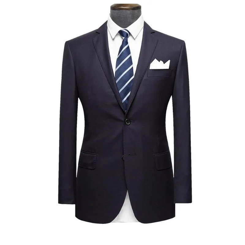 

New style 100% wool fabric mens suit notch lapel comfortable winter custom tailor men suits made in china., Navy blue