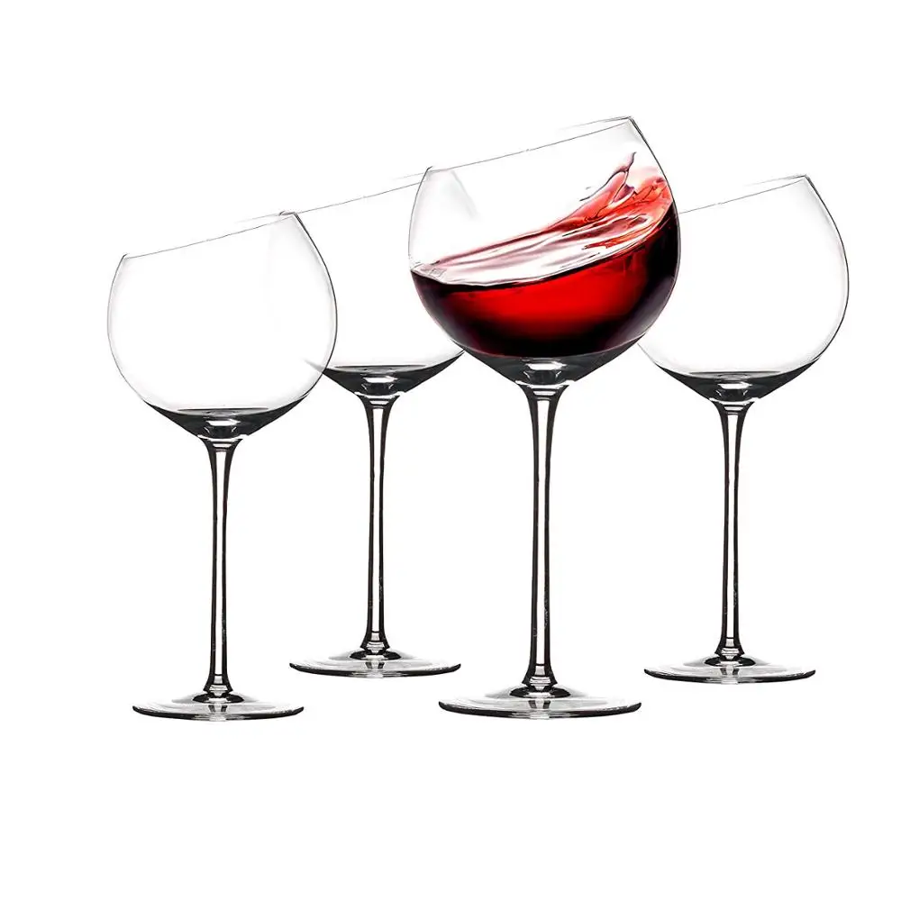 

Hot Sale Handmade Crystal Unique Wedding Slanted Custom Wine Glasses