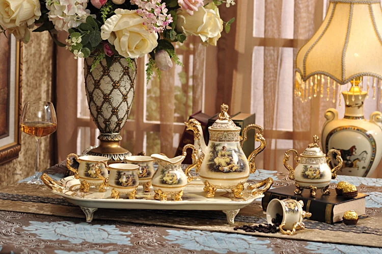 European Royal Bone China Coffee Set Tea Ceramic Cup And European Royal Bone China Coffee Set Tea Ceramic Cup And Saucer Suit Teapot