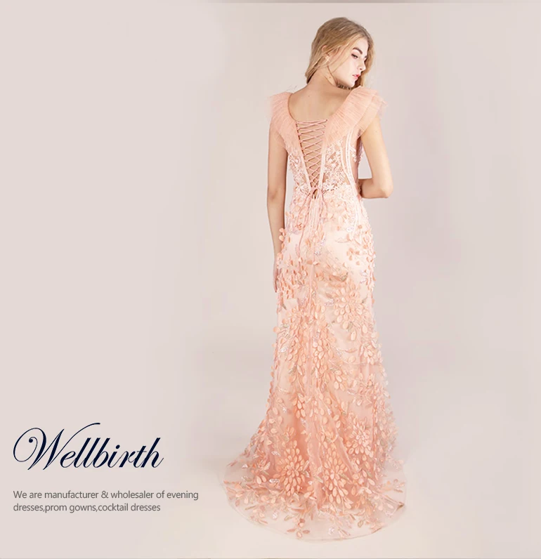 blush evening gown