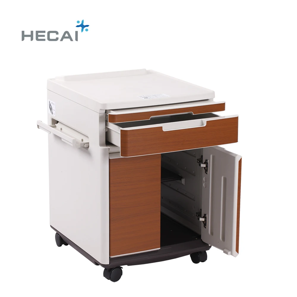 modern cheap hospital bedside cupboard / practical ward storage cabinet with wheels