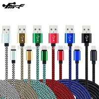

Hot wholesale nylon braided usb phone 2A charger cable