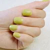 Candy Color Short Full Nail Tips Kit Shinning Light Olive Green Round Ladies Artificial False Nails Manicure Decoration F28-P207