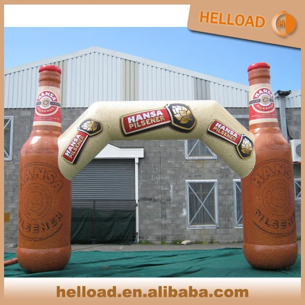 custome giant inflatable 5m beer bottle square arch way for sale