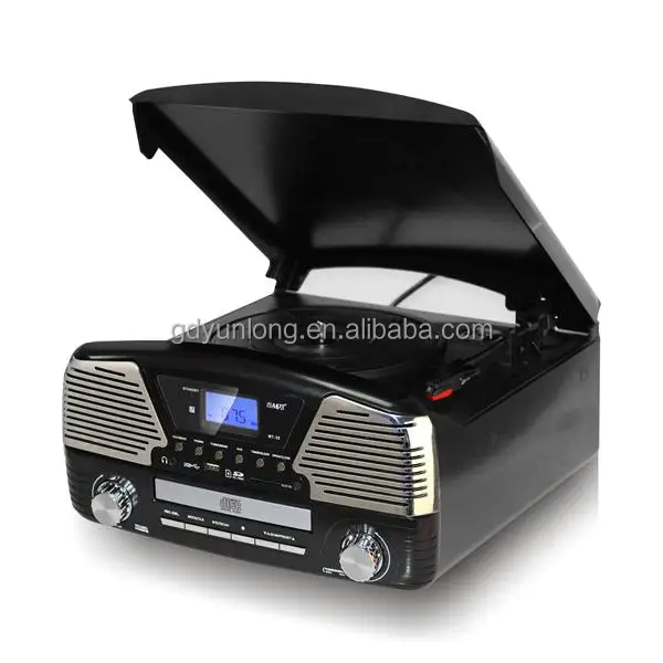 
Trinovae 3 Speed Retro Vinyl Record Player Stereo Turntable with Built-In Speakers <span style=