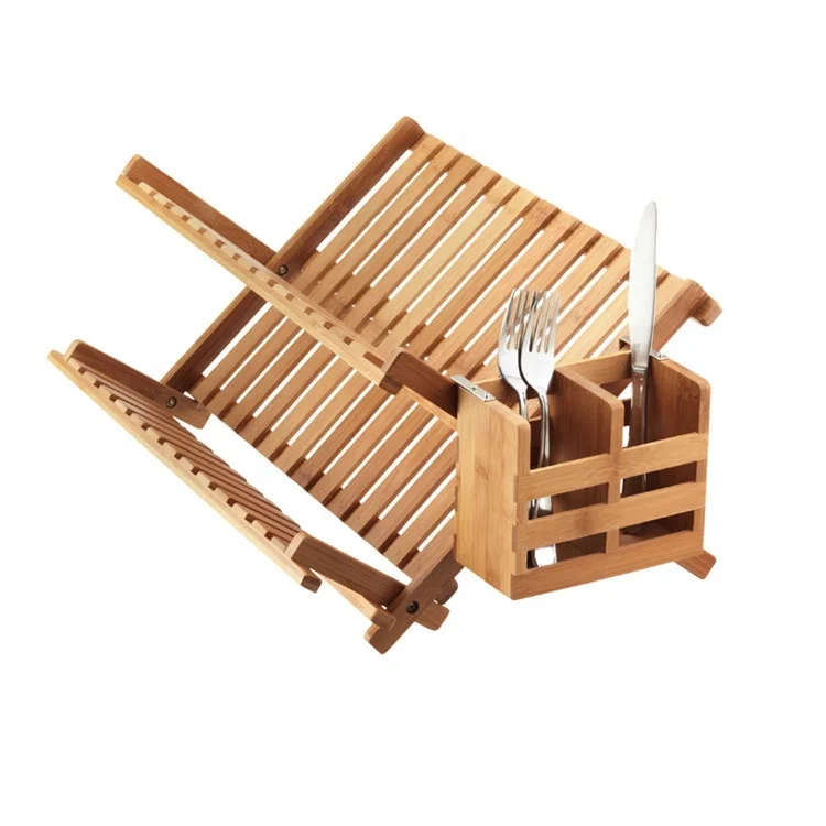 Bowl And Plate Dish Rack With Bamboo Utensil Holder Buy Plate Dish