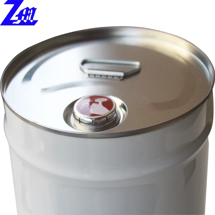 12l Round Metal Container With Cap And Handle For Oil/ink/paint/solvent