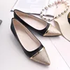New design laser stylish flats with frosted shining toe
