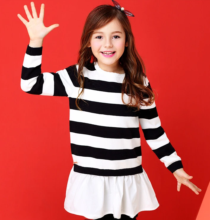 Cute Plain Red Striped Kids Knitted Pullovers Winter Sweaters For Girls , Buy Girls Kids Knitted Pullovers,Winter Sweaters For Girls,Girls Kids