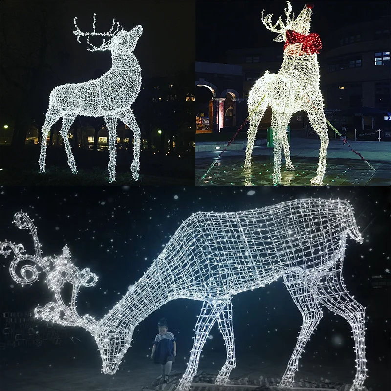 Outdoor Large Christmas Decorations Oversize Led Bauble Ornament Lighted Wire Frame Sculptures