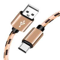 

1M 2M 3M Nylon Cord USB Type C Data Cable 2.4A Fast Charger For Samsung Galaxy Type C Cable