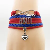

infinity love haiti Bracelet heart Charm bracelet love my motherland haiti bracelets & bangles for woman and man