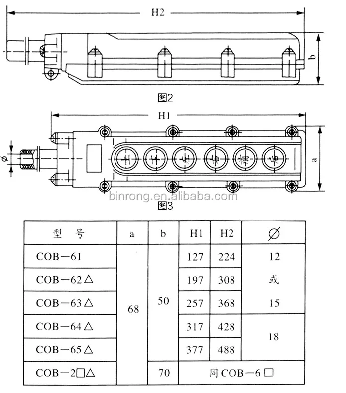 COB61 Hoist Crane Push Button Switch - 5A 250VAC IP65