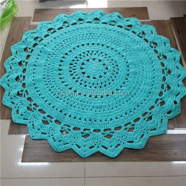 

Crochet Round Floor Porch Nursery Baby Rug, Colorful