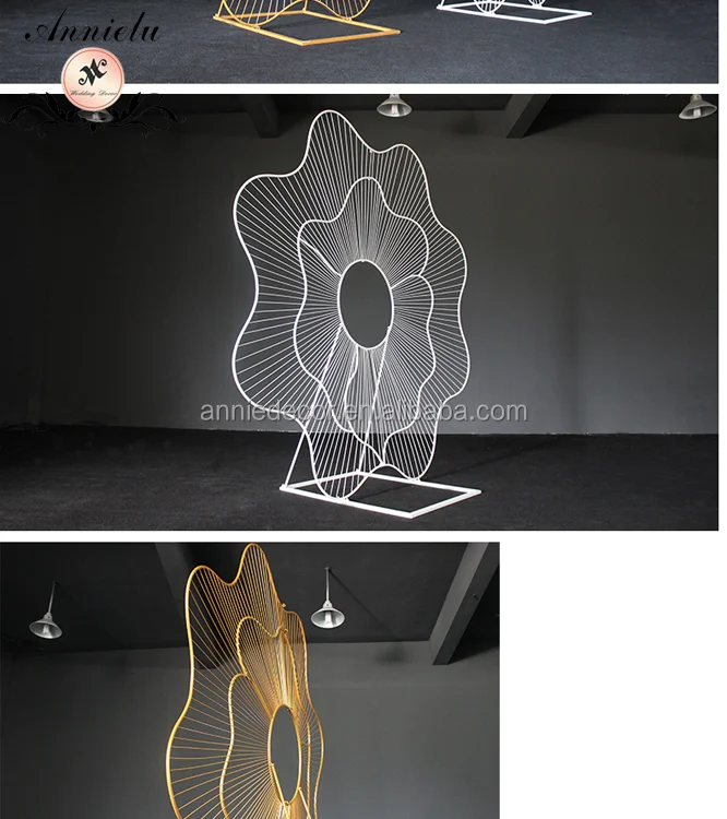 Wedding Party Decoration Backdrop, Newly-design LED Light Rose Shaped Iron Backdrop