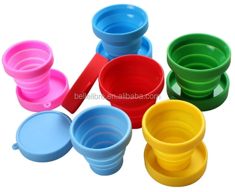 

Portable and Collapsible Silicone Folding Cup Lid Foldable Silicone Coffee Drinking Cup, Stock color