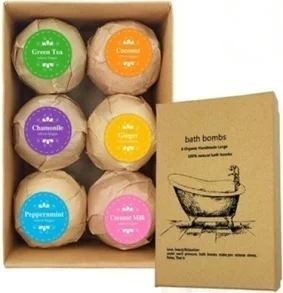 
Amazon Best Seller Customized bath bombs gift set 60g*6pcs handmade spa bubble fizzies Relaxing organic Natural bath bombs 