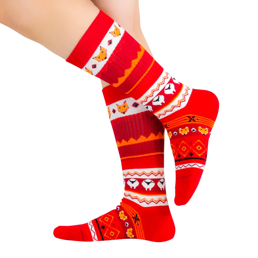 Christmas Cartoon Hot Teen Girls Tube Custom Happy Crew Socks